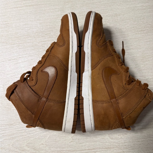 Nike Shoes - Nike Dunk High Wheat Brown Leather Women’s 8.5